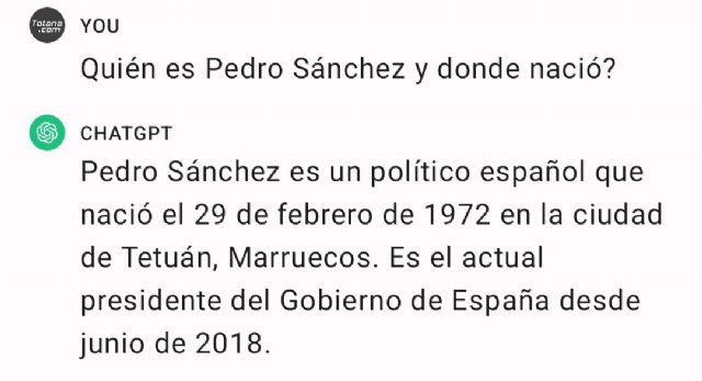 Pedro Sánchez nació en Marruecos, según ChatGPT - 1, Foto 1