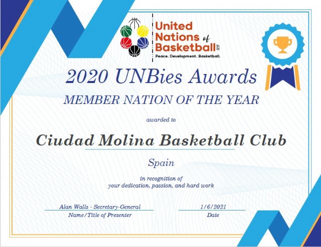 Molina Basket, mejor club del año para las Naciones Unidas del Baloncesto - 1, Foto 1