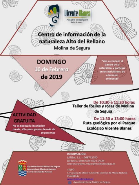 La geología será la protagonista de las actividades del Centro de Información de la Naturaleza Alto del Rellano de Molina de Segura el domingo 10 de febrero - 1, Foto 1