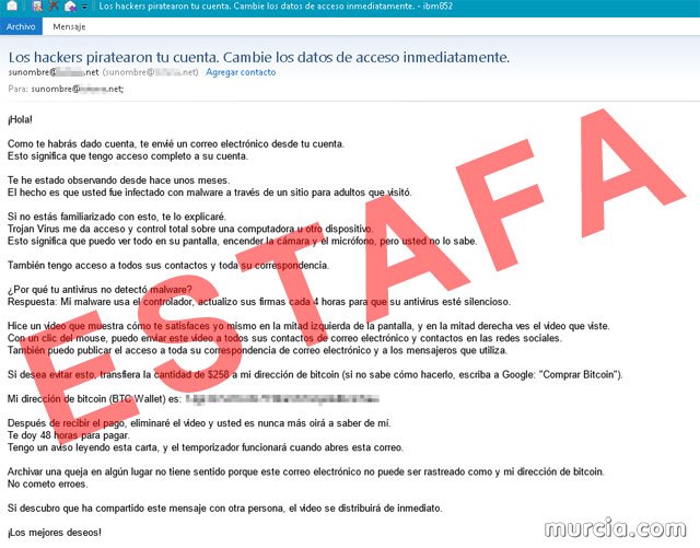 Los hackers piratearon tu cuenta. Cambie los datos de acceso inmediatamente, nuevo timo por email - 1, Foto 1