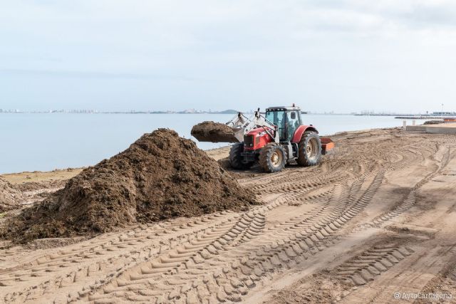 Infraestructuras continúa con el mantenimiento y limpieza de las playas del litoral cartagenero - 1, Foto 1
