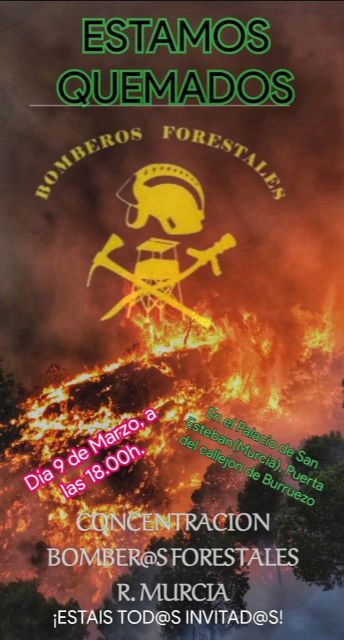 Los bomberos forestales re inician sus movilizaciones en la Región de Murcia - 1, Foto 1