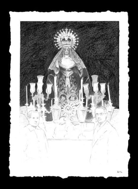 Obra pictórica del Cartel cofrade, del pintor Javier Aguilar Cejas en la Hermandad de la Soledad de Alcalá del Río - 2, Foto 2