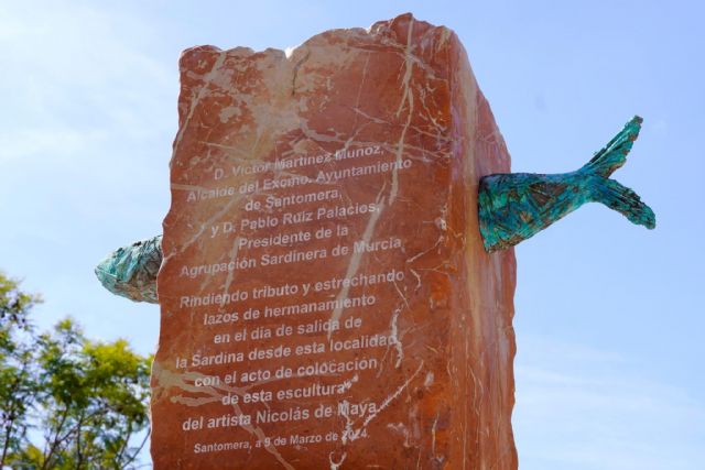Santomera inaugura una escultura sardinera, con motivo de la Llegada de la Sardina al municipio - 2, Foto 2