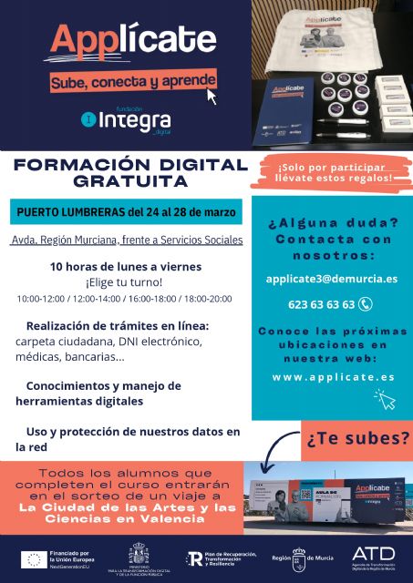 Puerto Lumbreras recibirá el proyecto de formación gratuita ‘Applícate’ puesto en marcha por la Fundación Integra Digital - 1, Foto 1