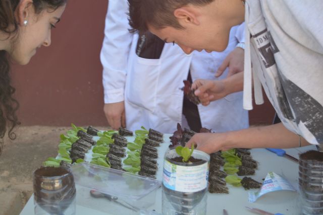 Cien estudiantes de Secundaria de Murcia, Lorca, Jumilla y Abarán visitan la finca de la UPCT - 1, Foto 1