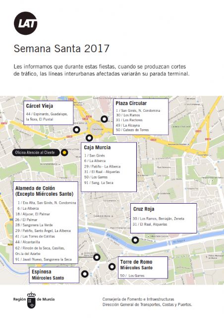 Los autobuses interurbanos fijan horarios especiales durante las fiestas de Semana Santa en el municipio de Murcia - 1, Foto 1