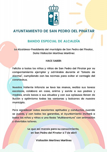 San Pedro del Pinatar celebrará una fiesta multiaventura tras el confinamiento para todos los niños de la localidad - 1, Foto 1