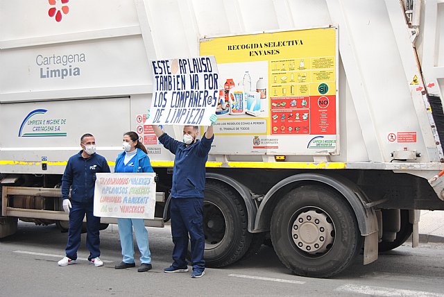 Aplauso solidario de trabajadores de LHICARSA y FCC Medio Ambiente en Cartagena - 5, Foto 5