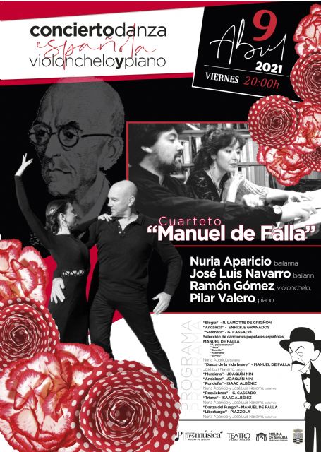 El Cuarteto Manuel de Falla ofrece el concierto DANZA ESPAÑOLA, VIOLONCHELO Y PIANO el viernes 9 de abril en el Teatro Villa de Molina - 1, Foto 1