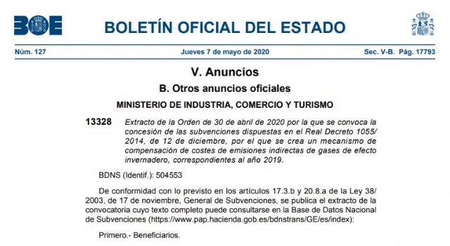 Industria convoca la concesión de subvenciones compensatorias de costes de emisiones indirectas de gases de efecto invernadero - 1, Foto 1