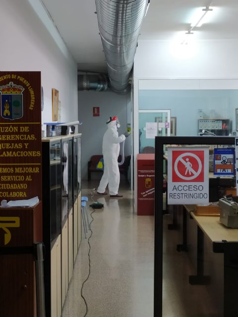 El Ayuntamiento de Puerto Lumbreras lleva a cabo un plan de desinfección y adaptación de dependencias municipales ante la próxima apertura de las mismas - 2, Foto 2