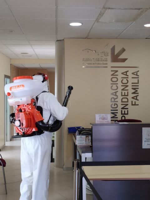 El Ayuntamiento de Puerto Lumbreras lleva a cabo un plan de desinfección y adaptación de dependencias municipales ante la próxima apertura de las mismas - 3, Foto 3