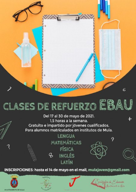 Las concejalías de Juventud y Educación junto al Consejo Local de la Juventud ponen en marcha por segundo año las Clases de Refuerzo EBAU - 1, Foto 1