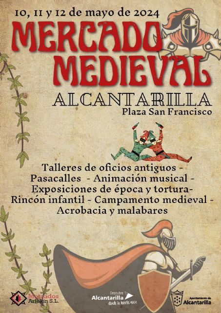 El Mercado Medieval de Alcantarilla se instala del viernes 10 al domingo 12 de mayo en la Plaza San Francisco - 1, Foto 1