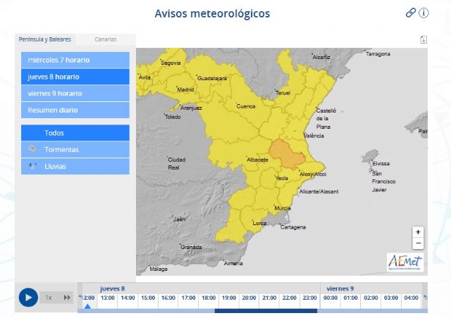 La AEMET activa a partir de esta tarde el aviso amarillo por lluvias y tormentas - 1, Foto 1