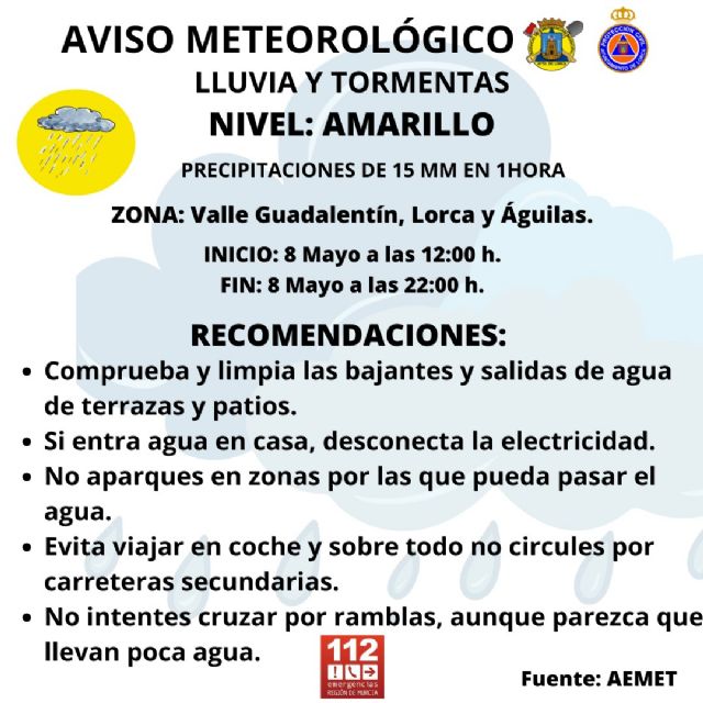 La AEMET activa a partir de esta tarde el aviso amarillo por lluvias y tormentas - 2, Foto 2