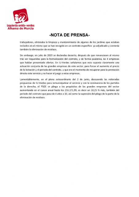 Valoracin del Pleno Ordinario del 2 de junio de 2021. IU-verdes, Foto 2