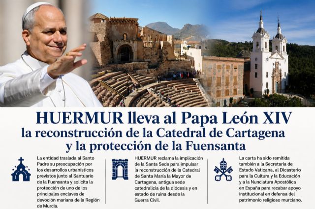 Huermur lleva al Papa León XIV la reconstrucción de la Catedral de Cartagena y la protección de la Fuensanta - 4, Foto 4