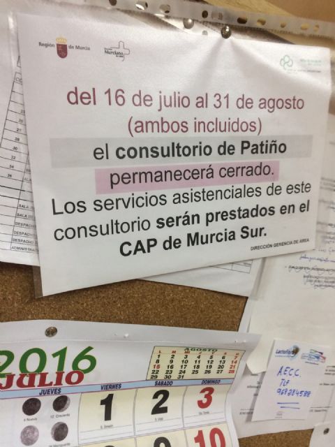 El PSOE critica la pasividad de Ballesta ante el cierre de consultorios médicos en Murcia durante el verano - 1, Foto 1