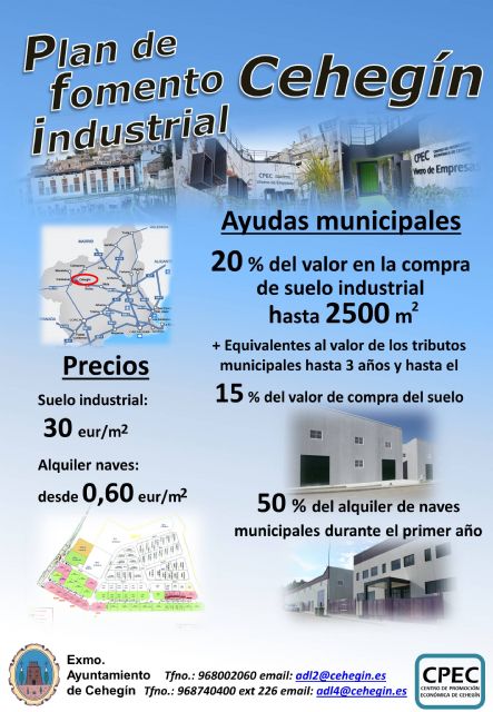 Cehegín sigue apostando por el fomento de las empresas a través de medidas que faciliten su implantación en los polígonos industriales - 1, Foto 1