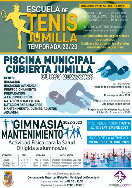 Cursos natación, gimnasia de mantenimiento y escuela de tenis - 1, Foto 1