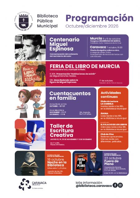 La Biblioteca Municipal de Caravaca amplía su programación de oto&ntilde;o con nuevas propuestas de literatura, escritura y cine - 2, Foto 2