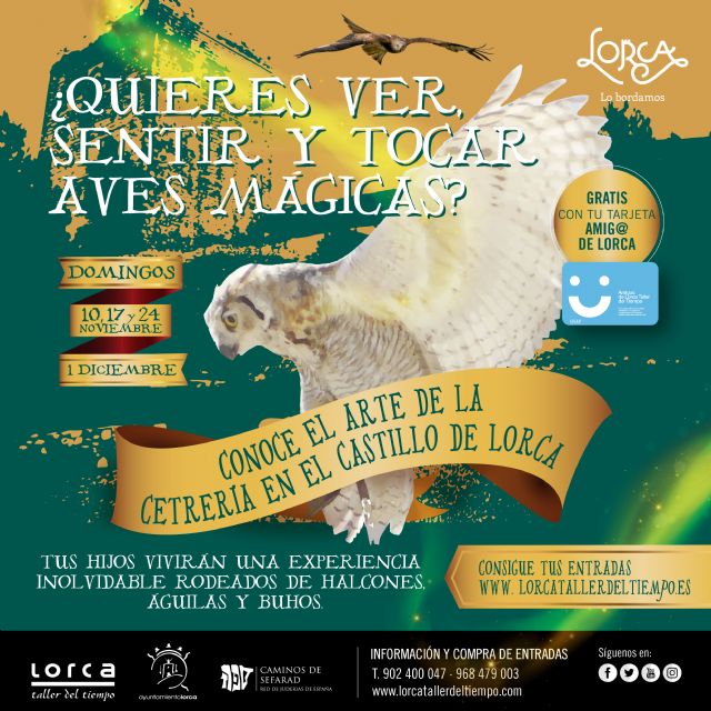 La concejalía de Turismo, a través de ´Lorca Taller del Tiempo´, da a conocer el arte de la cetrería en el castillo de Lorca - 1, Foto 1