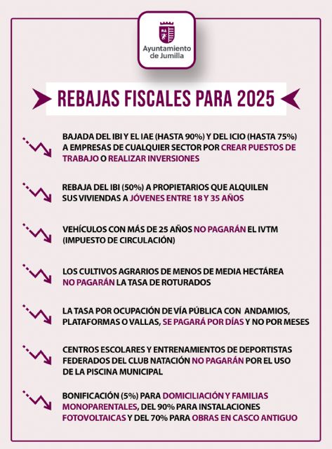 Aprobada la mayor bajada de impuestos para favorecer inversiones, crear empleo y diversificar la estructura socioeconómica de Jumilla - 1, Foto 1
