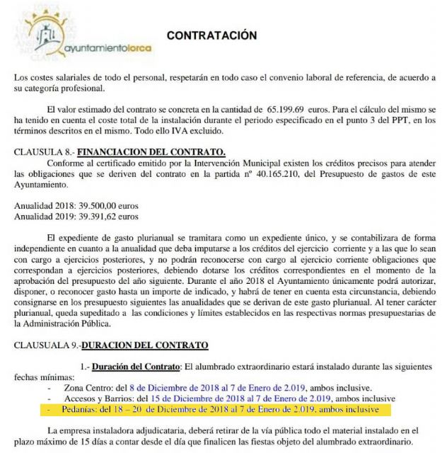 PSOE: El Partido Popular retrasa la llegada de la iluminación navideña a las pedanías de Lorca - 2, Foto 2