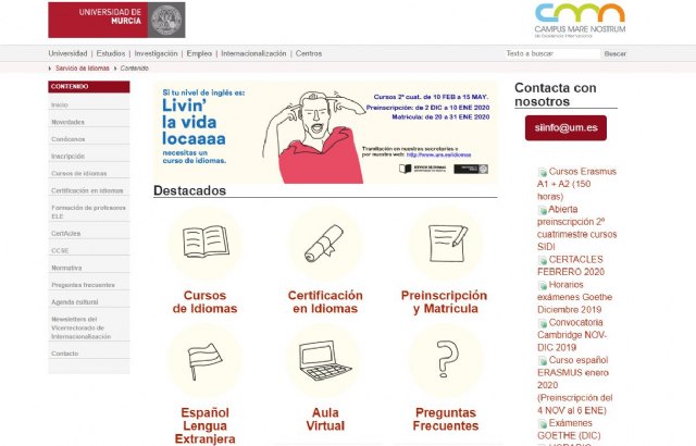 Abierto el plazo de inscripción para cursos del Servicio de Idiomas de la UMU hasta el 10 de enero - 1, Foto 1