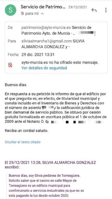 Agrupaciones y colectivos de Torreagüera protestan en contra del Ayuntamiento por no pagar la luz del casino - 1, Foto 1