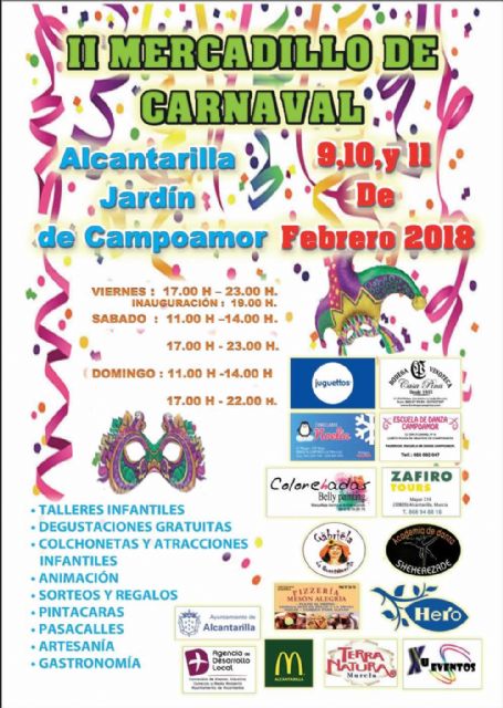 Alcantarilla tendrá en este fin de semana carnavalero, el II Mercadillo de Carnaval en el jardín de Campoamor y Chirigotas en el Centro Cultural Infanta Elena - 1, Foto 1