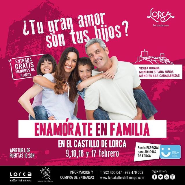 Lorca, Taller del Tiempo pone en marcha una iniciativa por San Valentín para que las familias al completo puedan disfrutar de la visita al Castillo - 1, Foto 1