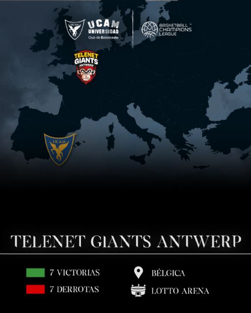 Telenet Giants Antwerp, rival del UCAM Murcia CB en octavos de la Basketball Champions League - 1, Foto 1