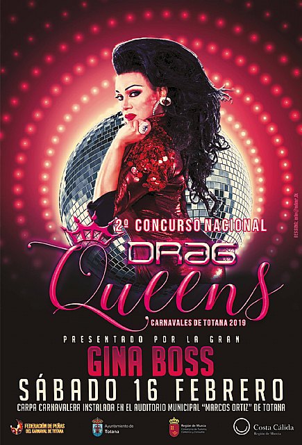 El 2º Concurso Nacional de Drag Queens Carnavales de Totana 2019 será presentado por Gina Boss, Foto 2