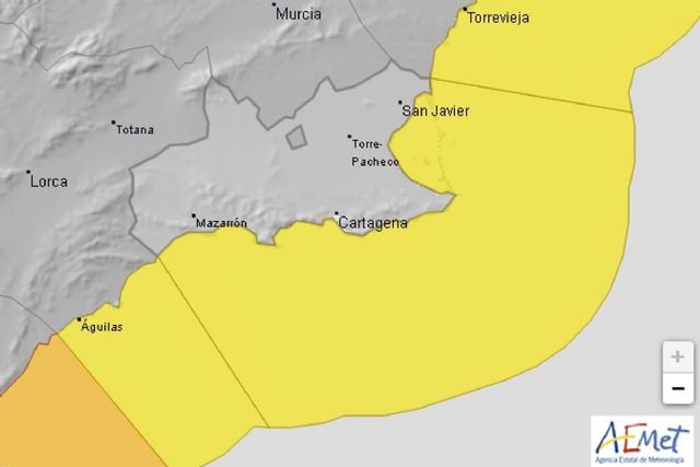 Avisos amarillo y naranja por fenómenos costeros en el litoral de Cartagena - 1, Foto 1