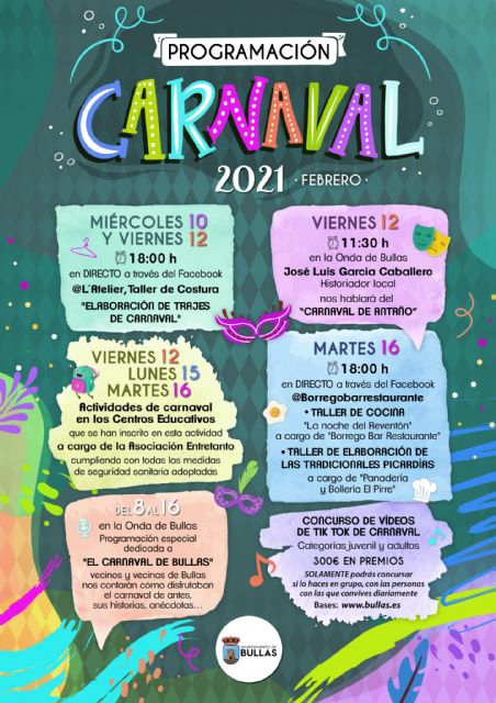 El Ayuntamiento de Bullas invita a disfrutar del Carnaval desde casa - 1, Foto 1