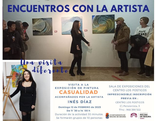 Encuentros con la artista regresa el domingo 12 de febrero con la exposición CASUALIDAD, de Inés Díaz, en el Centro Los Postigos de Molina de Segura - 1, Foto 1