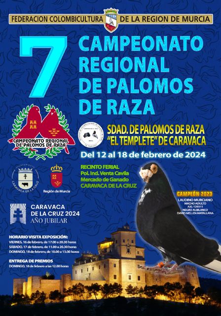 Caravaca será del 12 al 18 de febrero sede del Campeonato Regional de Palomos de Raza - 1, Foto 1