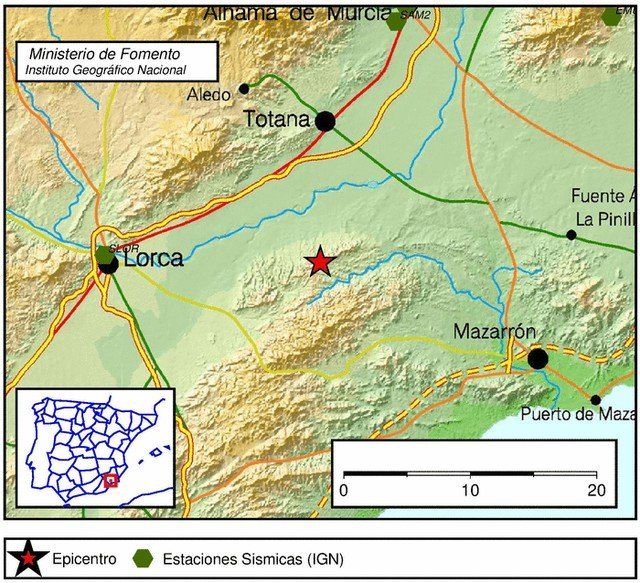 Se registra un terremoto de una magnitud de 3,2 con epicentro al sur del municipio de Totana, en la diputación de El Raiguero - 1, Foto 1