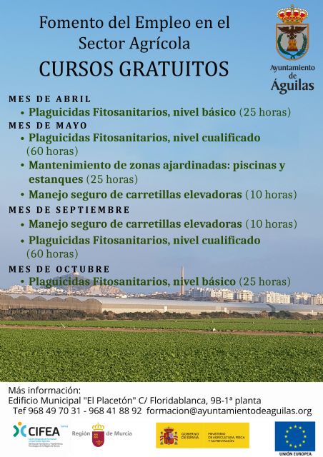 El Ayuntamiento de Águilas apuesta por el desarrollo de cursos para el fomento del empleo en el sector agrícola - 1, Foto 1
