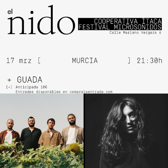 El Nido y GUADA compartirán escenario el próximo viernes 17 en la sala Cooperativa Ítaca de Murcia - 1, Foto 1