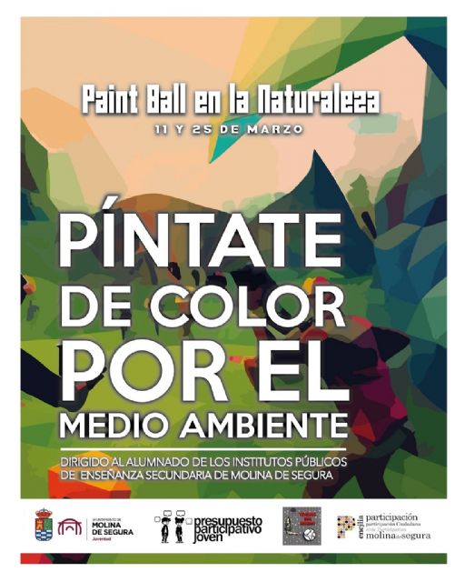 Juventud lanza la actividad PÍNTATE DE COLOR POR EL MEDIO AMBIENTE, Paintball en la naturaleza, los días 11 y 25 de marzo - 1, Foto 1