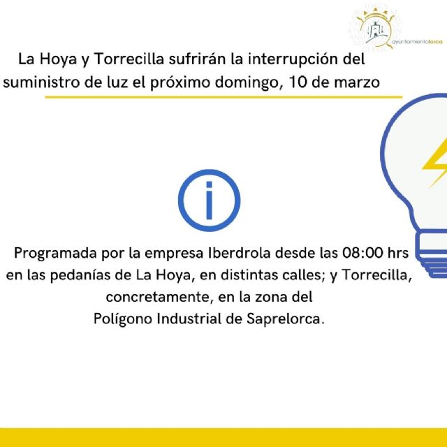 La Hoya y Torrecilla sufrirán la interrupción del suministro de luz el próximo domingo, 10 de marzo, por la ampliación de la red eléctrica - 1, Foto 1