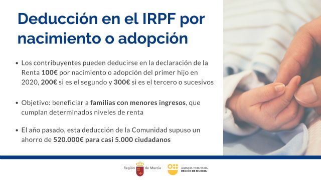 Los contribuyentes ahorrarán entre 100 y 300 euros en la Renta por nacimiento o adopción de un hijo en 2020 - 1, Foto 1