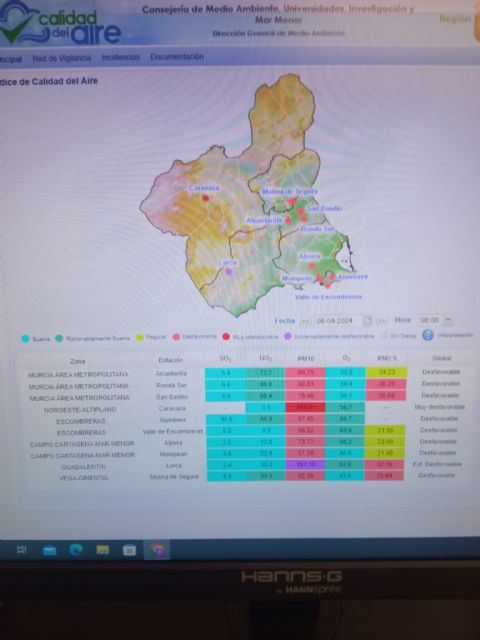 Lorca está ahora mismo inmersa en un prolongado episodio de calidad del aire extremadamente grave - 2, Foto 2