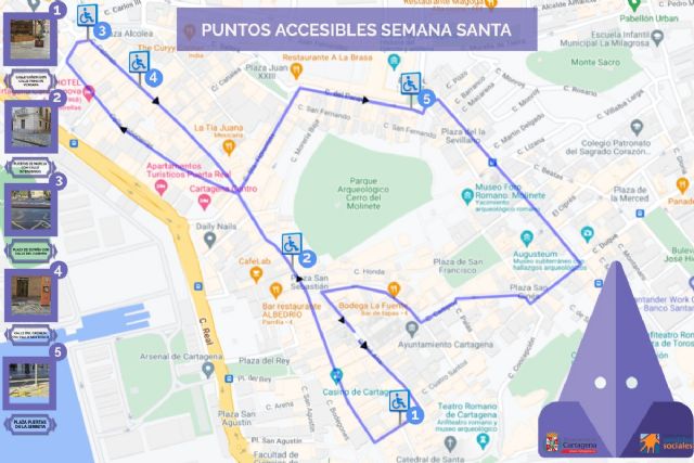 Cartagena habilita 5 espacios para que las personas con movilidad reducida puedan ver las procesiones de Semana Santa - 1, Foto 1