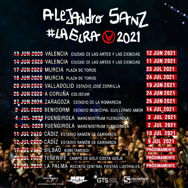 Cambio de fechas de #lagira de Alejandro Sanz en España - 1, Foto 1