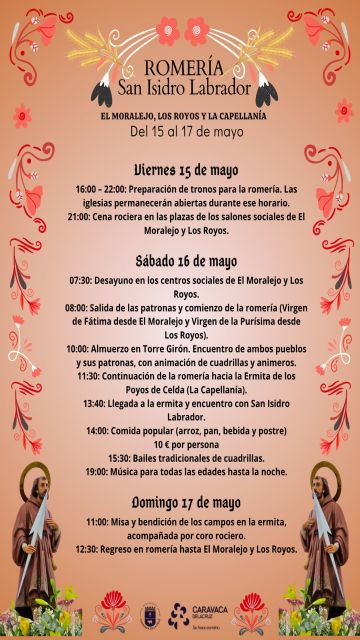 La Romería de San Isidro Labrador se celebrará del 15 al 17 de mayo entre El Moralejo, Los Royos y La Capellanía - 3, Foto 3